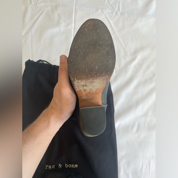 $450 Rag & Bone Size 7.5(37.5) Leather Ankle Boots Heels Shoes - Picture 5 of 14